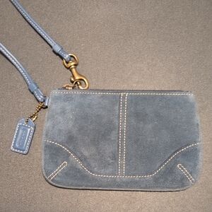 Coach Blue Suede Wristlet